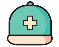 médico gorra icono vector