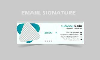 Simple email signature design template. vector