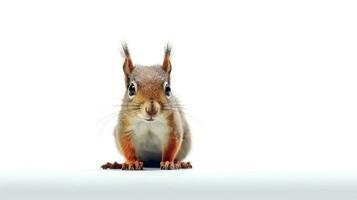 Photo of a squirrel on white background. Generative AI