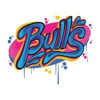 Colorful Graffiti Tag of Bulls ,good for graphic design resources, sticker, prints, poster, and more. vector