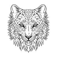 Jaguar Head Outline, good for coloring books, prints, stickers, design resources, logo and more. vector