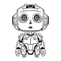 robot contorno 03 ,bien para colorante libros, huellas dactilares, pegatinas, diseño recursos, logo y más. vector