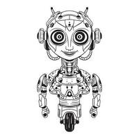 Robot Outline 04 ,good for coloring books, prints, stickers, design resources, logo and more. vector