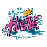 Colorful Graffiti Tag of Hustle ,good for graphic design resources, sticker, prints, poster, and more. vector