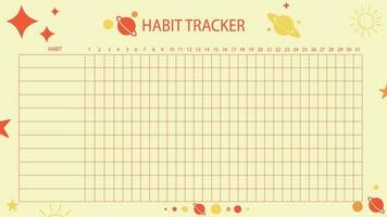 Abstract design planner for track your habit and give you success in life. This simple tracker will organize your work and give you confidence to achieve work in time. vector