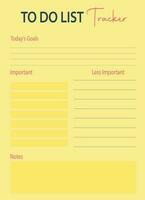 Abstract simple minimalist design monthly planner in light yellow color. This weekly planner will track your work and organize your task. vector