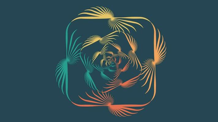 Abstract spiral square magical background for your creative project. This wavy line design will give you smoothness feeling in chaotic world. You can use it as banner, web page, or in flyer design.
