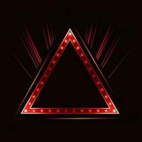 Neon sign in the shape of a triangle vector