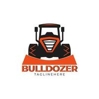 vector bulldozer heavy equipment illustration logo design