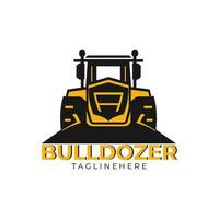 vector bulldozer heavy equipment illustration logo design