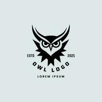owl logo, vector concept digital art, hand drawn illustration