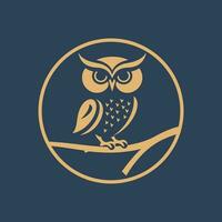 owl logo, vector concept digital art, hand drawn illustration