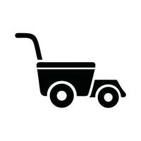 Lawnmower Icon Silhouette Logo vector