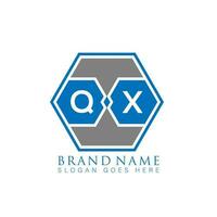 QX creative minimalist polygon letter logo. QX Unique modern flat abstract vector letter logo design.
