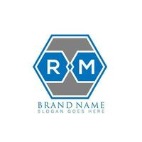 RM creative minimalist polygon letter logo. RM Unique modern flat abstract vector letter logo design.
