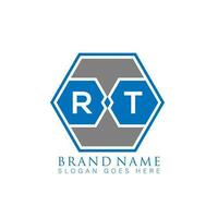 RT creative minimalist polygon letter logo. RT Unique modern flat abstract vector letter logo design.