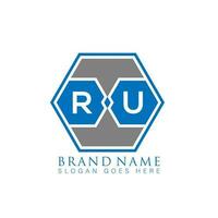 RU creative minimalist polygon letter logo. RU Unique modern flat abstract vector letter logo design.