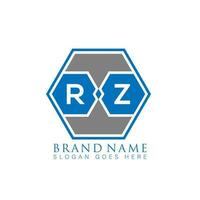 RZ creative minimalist polygon letter logo. RZ Unique modern flat abstract vector letter logo design.