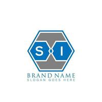 SI creative minimalist polygon shape letter logo. SI Unique modern flat abstract vector letter logo design.
