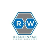 RW creative minimalist polygon letter logo. RW Unique modern flat abstract vector letter logo design.