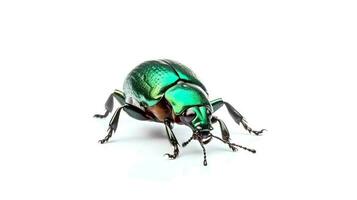 Photo of a Japanese beetle on white background. Generative AI