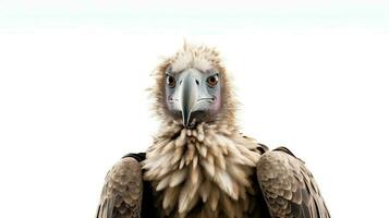 Photo of a vulture on white background. Generative AI