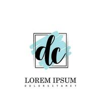 DC Initial Letter handwriting logo with square brush template vector