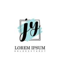 JY Initial Letter handwriting logo with square brush template vector