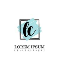 LC Initial Letter handwriting logo with square brush template vector