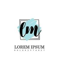 LM Initial Letter handwriting logo with square brush template vector