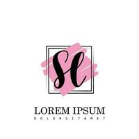 SL Initial Letter handwriting logo with square brush template vector