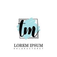 TM Initial Letter handwriting logo with square brush template vector