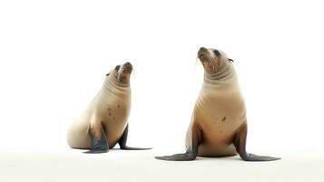 Photo of a sealions on white background. Generative AI