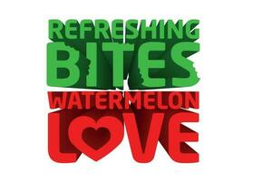 3D Text Design About International Watermelon Day Quotes vector