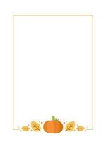 Cute Autumn Frame Border Vertical Template. Can be used for shopping sale, promo poster, banner, flyer, invitation, website or greeting card. Vector illustration