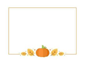 Rectangle Autumn Frame Border. Halloween, Fall and Thanksgiving Template. Can be used for shopping sale, promo poster, banner, etc. Vector illustration