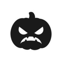 Jack O Lantern Pumpkin silhouette icon, simple flat vector sign. Halloween Trick or Treat holiday symbol, logo illustration.