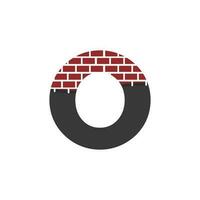 Letter W with Brick Wall logo vector design building company, Creative Initial letter and wall logo template
