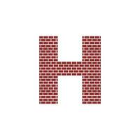 Letter H with Brick Wall logo vector design building company, Creative Initial letter and wall logo template
