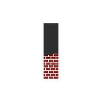 Letter I with Brick Wall logo vector design building company, Creative Initial letter and wall logo template