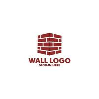 moderno plano ladrillo pared logo, ladrillo pared sencillo moderno logo modelo vector