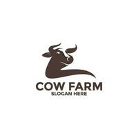 cow head logo vector, cow logo design template vector