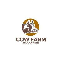 cow head logo vector, cow logo design template vector