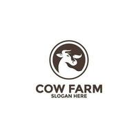 cow head logo vector, cow logo design template vector