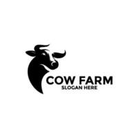 cow head logo vector, cow logo design template vector