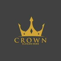 Crown Premium style logo symbol. Royal king icon. Modern luxury brand element sign. Vector illustration.
