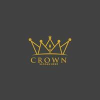 Crown Premium style logo symbol. Royal king icon. Modern luxury brand element sign. Vector illustration.