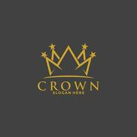 Crown Premium style logo symbol. Royal king icon. Modern luxury brand element sign. Vector illustration.