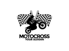 motocross con un jinete en un moto, motocross logo vector ilustración