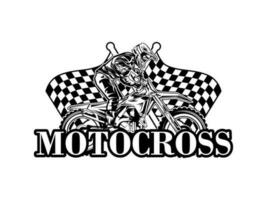 motocross con un jinete en un moto, motocross logo vector ilustración